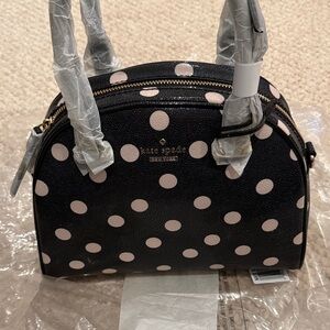Kate Spade Black and Pink Polka Dot Satchel